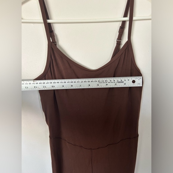OFFLINE By Aerie Real Me XTRA Flare Jumpsuit Dark Brown Medium - Picture 4 of 9